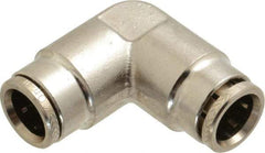 Norgren - 10mm Outside Diam, Nickel Plated Brass Push-to-Connect Tube Union Elbow - 260 Max psi, Tube to Tube Connection, Nitrile O-Ring - Eagle Tool & Supply