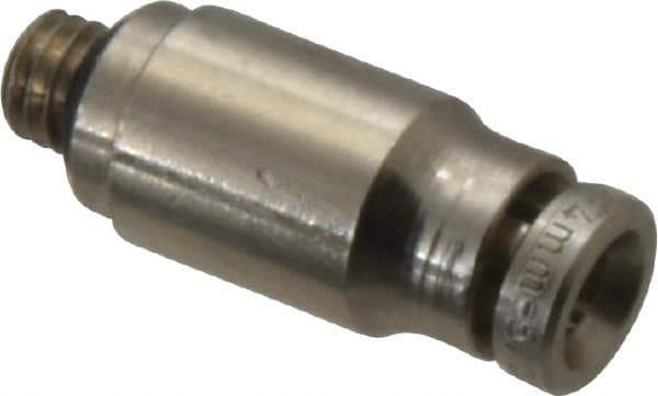 Norgren - 4mm Outside Diam, M5x0.8 Metric, Nickel Plated Brass Push-to-Connect Tube Male Connector - 260 Max psi, Tube to Metric Thread Connection, Nitrile O-Ring - Eagle Tool & Supply