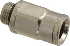 Norgren - 8mm Outside Diam, 1/8 BSPP, Nickel Plated Brass Push-to-Connect Tube Male Connector - 260 Max psi, Tube to Male BSPP Connection, Nitrile O-Ring - Eagle Tool & Supply
