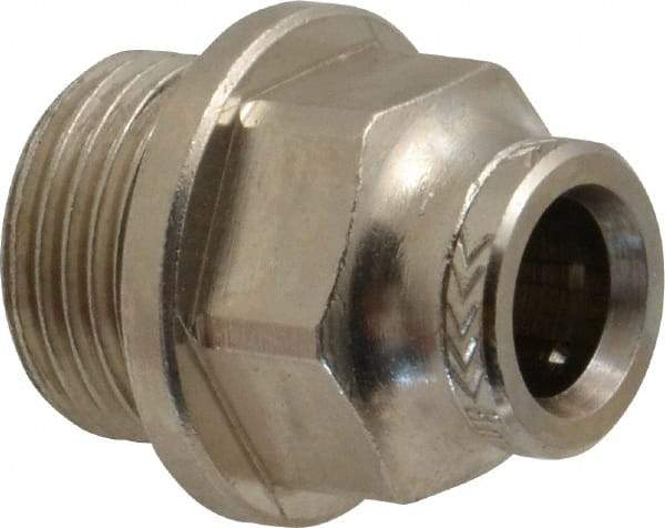 Norgren - 8mm Outside Diam, 3/8 BSPP, Nickel Plated Brass Push-to-Connect Tube Male Connector - 260 Max psi, Tube to Male BSPP Connection, Nitrile O-Ring - Eagle Tool & Supply
