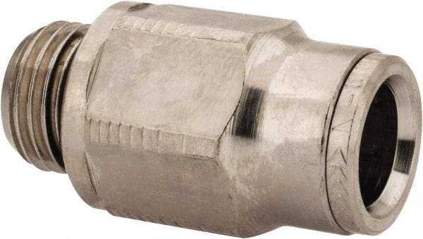 Norgren - 10mm Outside Diam, 1/4 BSPP, Nickel Plated Brass Push-to-Connect Tube Male Connector - 260 Max psi, Tube to Male BSPP Connection, Nitrile O-Ring - Eagle Tool & Supply
