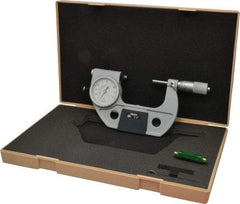 Mitutoyo - 2 to 3 Inch Range, 0.0001 Inch Graduation, Mechanical Indicating Micrometer - Accurate to 0.0001 Inch, Carbide-Tipped Measuring Face, Includes Fitted Plastic Case - Eagle Tool & Supply