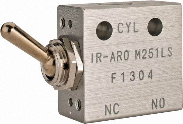 ARO/Ingersoll-Rand - 1/8" NPT Manual Mechanical Valve - 3-Way, 2 Position, Toggle/Manual & 0.2 CV Rate - Eagle Tool & Supply