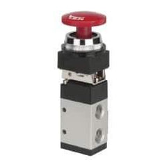 ARO/Ingersoll-Rand - 1/4" NPT Manual Mechanical Valve - 3-Way, 2 Position, Palm Button/Detent & 0.7 CV Rate - Eagle Tool & Supply