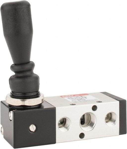 ARO/Ingersoll-Rand - 1/4" NPT Manual Mechanical Valve - 4-Way, 2 Position, Lever/Manual & 0.7 CV Rate - Eagle Tool & Supply