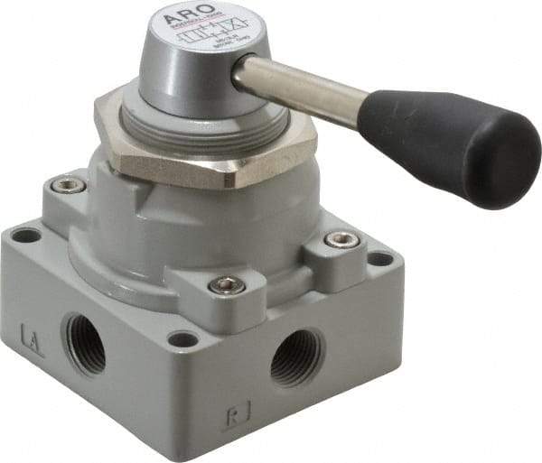 ARO/Ingersoll-Rand - 3/8" NPT Manual Mechanical Valve - 4-Way, 3 Position, Lever/Manual & 2 CV Rate - Eagle Tool & Supply