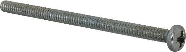 Value Collection - #6-32 UNC, 2-1/2" Length Under Head Phillips Drive Machine Screw - Pan Head, Grade 2 Steel, Zinc-Plated Finish, Without Washer - Eagle Tool & Supply