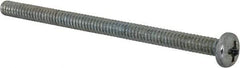 Value Collection - #6-32 UNC, 2-1/2" Length Under Head Phillips Drive Machine Screw - Pan Head, Grade 2 Steel, Zinc-Plated Finish, Without Washer - Eagle Tool & Supply