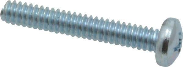 Value Collection - #10-24 UNC, 1-1/4" Length Under Head Phillips Drive Machine Screw - Pan Head, Grade 2 Steel, Zinc-Plated Finish, Without Washer - Eagle Tool & Supply