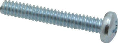 Value Collection - #10-24 UNC, 1-1/4" Length Under Head Phillips Drive Machine Screw - Pan Head, Grade 2 Steel, Zinc-Plated Finish, Without Washer - Eagle Tool & Supply