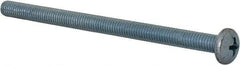 Value Collection - #10-32 UNF, 3" Length Under Head Phillips Drive Machine Screw - Pan Head, Grade 2 Steel, Zinc-Plated Finish, Without Washer - Eagle Tool & Supply