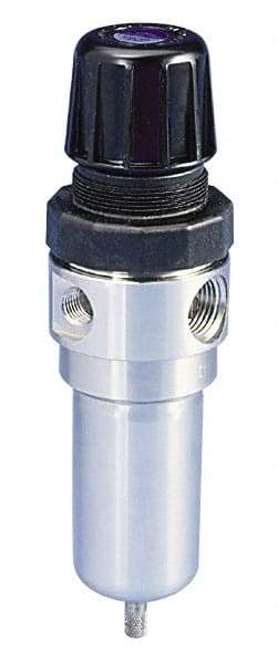 Parker - 1/2" NPT Port 1 Piece Filter/Regulator FRL Unit - Stainless Steel Bowl, 72 SCFM, 125 Max psi, 8.59" High, Manual Drain - Eagle Tool & Supply