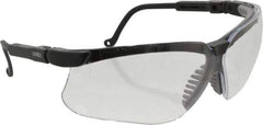 Uvex - Clear Lenses, Framed Safety Glasses - Scratch Resistant, Black Polycarbonate Frame, Adjustable Temples, Size Universal, Wrap Around - Eagle Tool & Supply