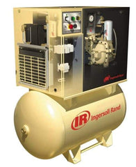 Ingersoll-Rand - 10 hp, 80 Gal Stationary Electric Horizontal Screw Air Compressor - Three Phase, 125 Max psi, 35 CFM, 200 Volt - Eagle Tool & Supply