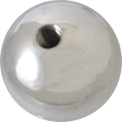 Gibraltar - 3/8-24 Thread, 1.88" Diam, Threaded Hole Ball Knob - Natural, Aluminum, Smooth Grip, 3/4" Hole Depth - Eagle Tool & Supply