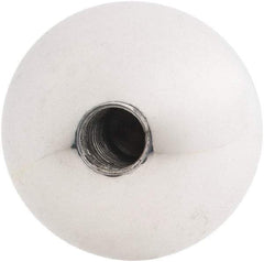 Gibraltar - 1/2-13 Thread, 1.88" Diam, Threaded Hole Ball Knob - Natural, Aluminum, Smooth Grip, 3/4" Hole Depth - Eagle Tool & Supply