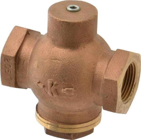 Kingston - 1" Brass Check Valve - Inline, FNPT x FNPT, 400 WOG - Eagle Tool & Supply