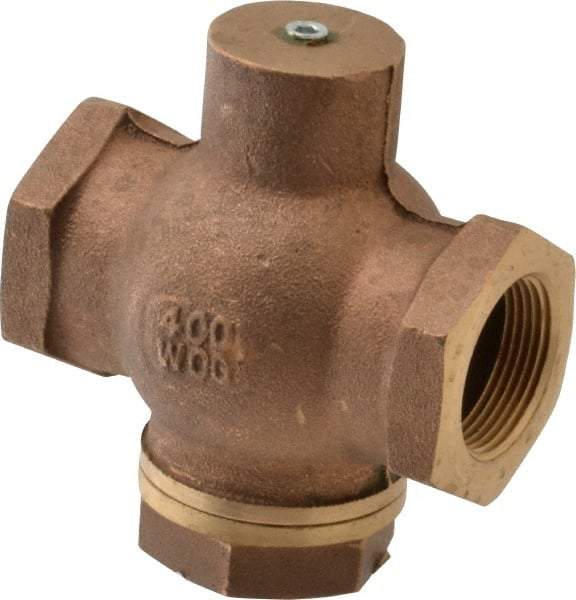 Kingston - 1-1/4" Brass Check Valve - Inline, FNPT x FNPT, 400 WOG - Eagle Tool & Supply