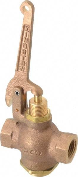 Kingston - 1/2" Pipe, 400 Max psi, Buna N Disc, Self Closing Control Valve - Pull Lever, FNPT x FNPT End Connections - Eagle Tool & Supply