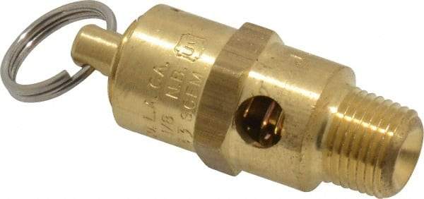 Kingston - 1/8" Inlet, ASME Safety Relief Valve - 100 Max psi, Brass - Eagle Tool & Supply