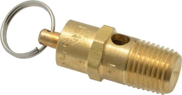 Kingston - 1/4" Inlet, ASME Safety Relief Valve - 200 Max psi, Brass - Eagle Tool & Supply