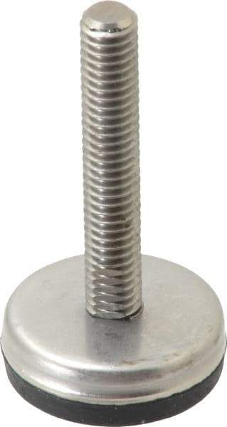 Gibraltar - 5/16-18 Bolt Thread, Stud Mount Leveling Pad & Mount - 250 Max Lb Capacity, 1.2" Base Diam, 1-1/2" Thread Length - Eagle Tool & Supply
