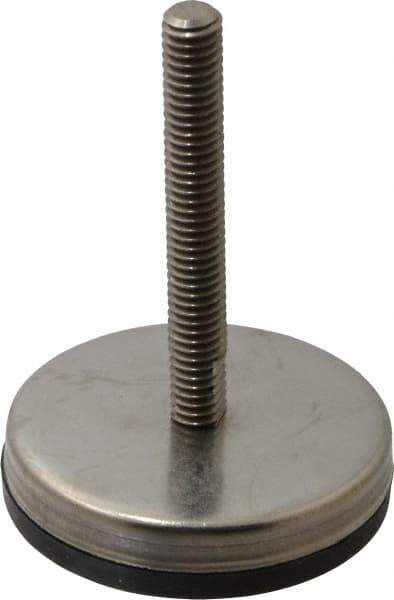 Gibraltar - 5/16-18 Bolt Thread, Stud Mount Leveling Pad & Mount - 250 Max Lb Capacity, 2.03" Base Diam, 2" Thread Length - Eagle Tool & Supply
