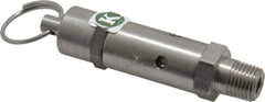 Kingston - 1/4" Inlet, ASME Safety Relief Valve - 125 Max psi, Stainless Steel - Eagle Tool & Supply