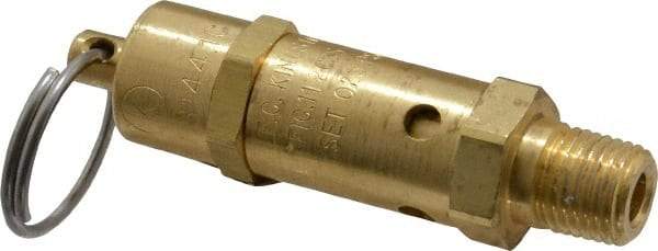 Kingston - 1/4" Inlet, ASME Safety Relief Valve - 25 Max psi, Brass - Eagle Tool & Supply