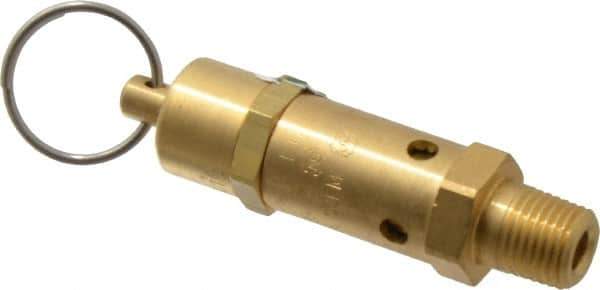 Kingston - 1/4" Inlet, ASME Safety Relief Valve - 300 Max psi, Brass - Eagle Tool & Supply