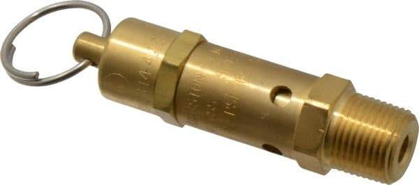 Kingston - 3/8" Inlet, ASME Safety Relief Valve - 100 Max psi, Brass - Eagle Tool & Supply