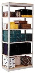 Hallowell - 5 Shelf Add-On Box Edge Open Steel Shelving - 800 Lb Capacity, 36" Wide x 87" High x 18" Deep, Gray - Eagle Tool & Supply