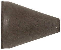 Cratex - 1" Max Diam x 2" Long, Taper, Rubberized Point - Medium Grade, Silicon Carbide, 1/4" Arbor Hole, Unmounted - Eagle Tool & Supply