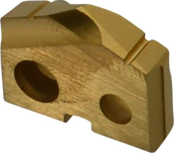 Allied Machine and Engineering - 17/32" Diam x 1/8" Thick, Seat Code 0, 132° Included Angle Spade Drill Insert - TiN Coated, Cobalt, Series T-A - Eagle Tool & Supply