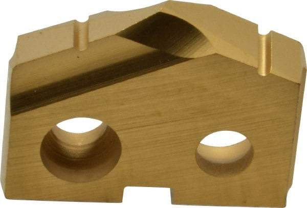 Allied Machine and Engineering - 9/16" Diam x 1/8" Thick, Seat Code 0, 132° Included Angle Spade Drill Insert - TiN Coated, Cobalt, Series T-A - Eagle Tool & Supply