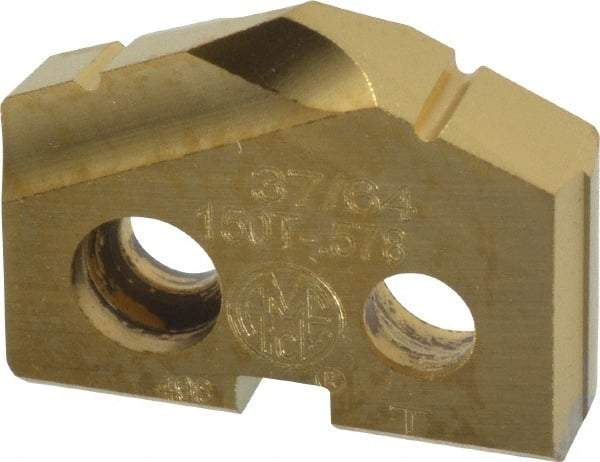 Allied Machine and Engineering - 37/64" Diam x 1/8" Thick, Seat Code 0, 132° Included Angle Spade Drill Insert - TiN Coated, Cobalt, Series T-A - Eagle Tool & Supply