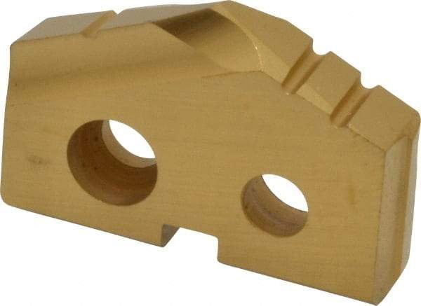 Allied Machine and Engineering - 21/32" Diam x 1/8" Thick, Seat Code 0, 132° Included Angle Spade Drill Insert - TiN Coated, Cobalt, Series T-A - Eagle Tool & Supply