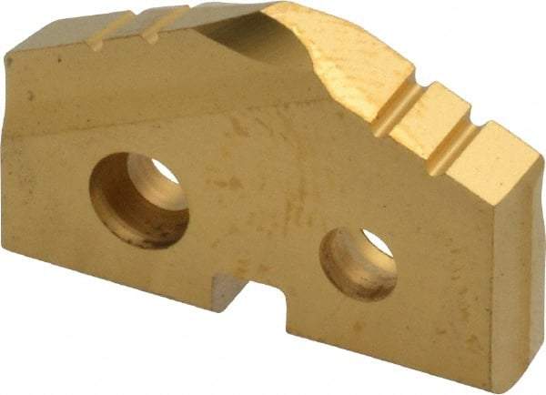 Allied Machine and Engineering - 7/8" Diam x 5/32" Thick, Seat Code 1, 132° Included Angle Spade Drill Insert - TiN Coated, Cobalt, Series T-A - Eagle Tool & Supply
