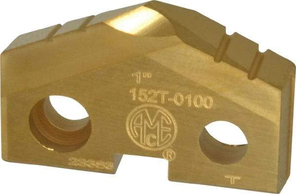 Allied Machine and Engineering - 1" Diam x 3/16" Thick, Seat Code 2, 132° Included Angle Spade Drill Insert - TiN Coated, Cobalt, Series T-A - Eagle Tool & Supply