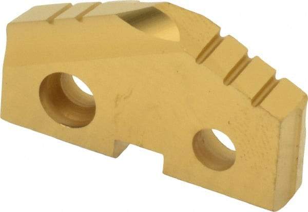 Allied Machine and Engineering - 1-3/32" Diam x 3/16" Thick, Seat Code 2, 132° Included Angle Spade Drill Insert - TiN Coated, Cobalt, Series T-A - Eagle Tool & Supply