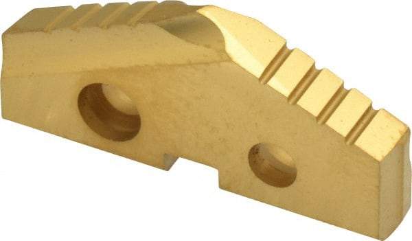Allied Machine and Engineering - 1-11/32" Diam x 3/16" Thick, Seat Code 2, 132° Included Angle Spade Drill Insert - TiN Coated, Cobalt, Series T-A - Eagle Tool & Supply