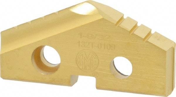 Allied Machine and Engineering - 1-9/32" Diam x 3/16" Thick, Seat Code 2, 132° Included Angle Spade Drill Insert - TiN Coated, High Speed Steel, Series T-A - Eagle Tool & Supply