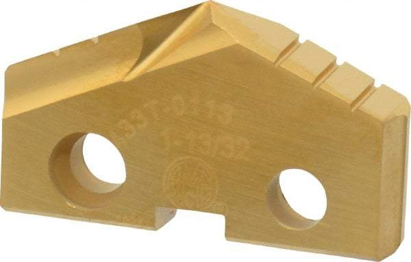 Allied Machine and Engineering - 1-13/32" Diam x 1/4" Thick, Seat Code 3, 132° Included Angle Spade Drill Insert - TiN Coated, High Speed Steel, Series GEN2 T-A - Eagle Tool & Supply