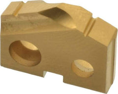 Allied Machine and Engineering - 17/32" Diam x 1/8" Thick, Seat Code 0, 132° Included Angle Spade Drill Insert - TiN Coated, Carbide, Grade K20, Series T-A - Eagle Tool & Supply