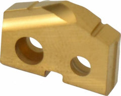 Allied Machine and Engineering - 19/32" Diam x 1/8" Thick, Seat Code 0, 132° Included Angle Spade Drill Insert - TiN Coated, Carbide, Grade K20, Series T-A - Eagle Tool & Supply