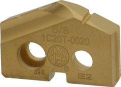Allied Machine and Engineering - 5/8" Diam x 1/8" Thick, Seat Code 0, 132° Included Angle Spade Drill Insert - TiN Coated, Carbide, Grade K20, Series T-A - Eagle Tool & Supply