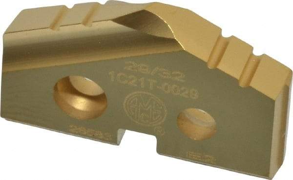 Allied Machine and Engineering - 29/32" Diam x 5/32" Thick, Seat Code 1, 132° Included Angle Spade Drill Insert - TiN Coated, Carbide, Grade K20, Series T-A - Eagle Tool & Supply