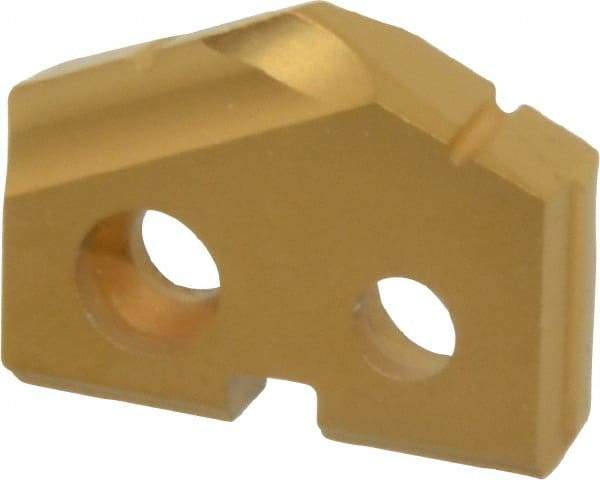 Allied Machine and Engineering - 19/32" Diam x 1/8" Thick, Seat Code 0, 132° Included Angle Spade Drill Insert - TiN Coated, Carbide, Grade P40, Series T-A - Eagle Tool & Supply