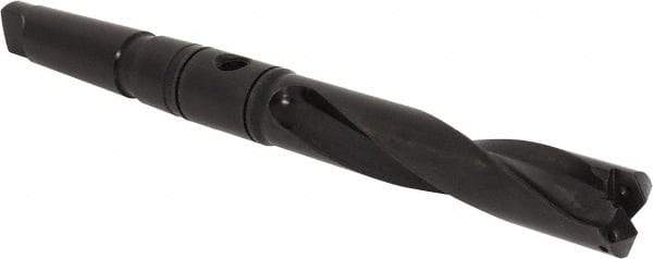 Allied Machine and Engineering - Series 2.5, 1-3/16 to 1-3/8" Diam, 4MT Taper Shank, Helical Flute Spade Drill - 5-3/8" Max Depth, 8-37/64" Body Length, 13-1/16" OAL, Intermediate Length, Through Coolant - Eagle Tool & Supply