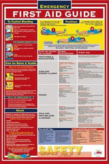 NMC - 18" Wide x 24" High Laminated Paper Emergency First Aid Information Poster - English - Eagle Tool & Supply